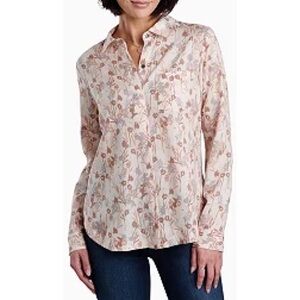 KÜHL Hadley Tencel Floral LS Button Down Shirt Women’s Large Eco Lightweight